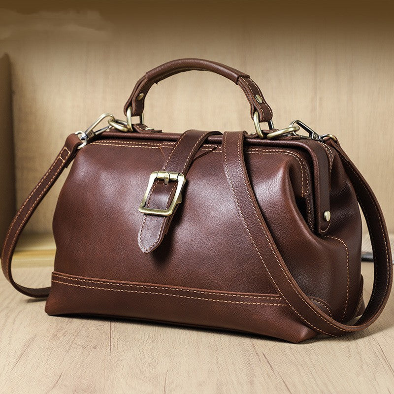 SAC ÉPAULIÈRE CUIR PLEINE FLEUR 2-EN-1