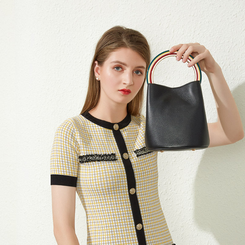 SAC SEAU CUIR FEMME
