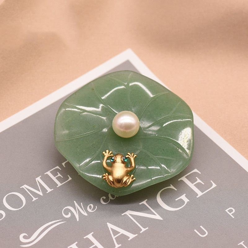 BROCHE PRÉCIEUSE PERLE VERTE