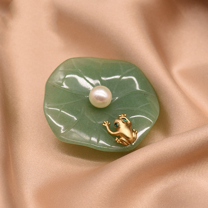 BROCHE PRÉCIEUSE PERLE VERTE