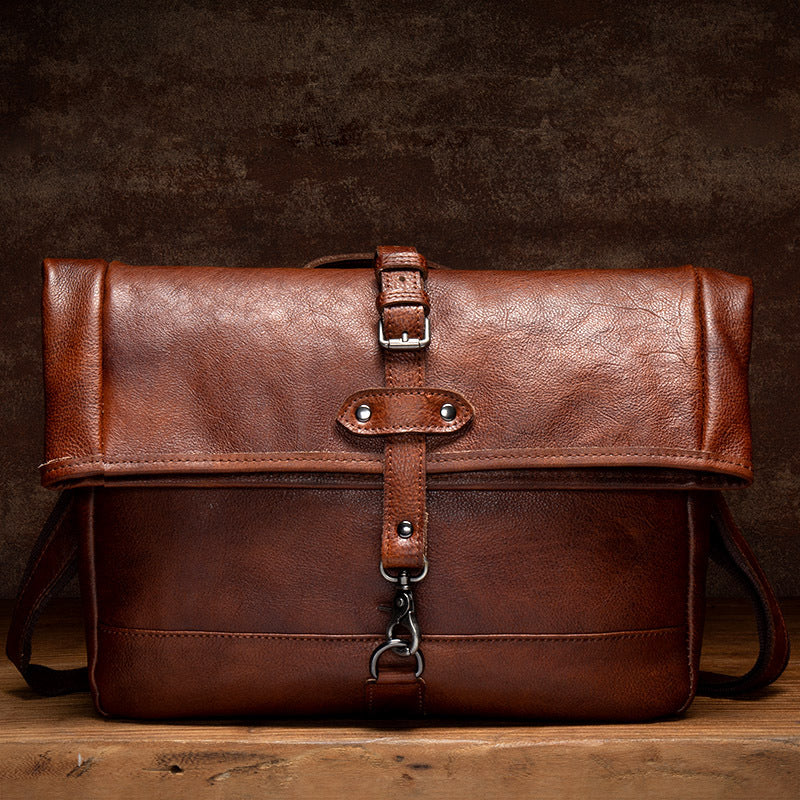 BESACE ÉPAULE CUIR POLI VINTAGE