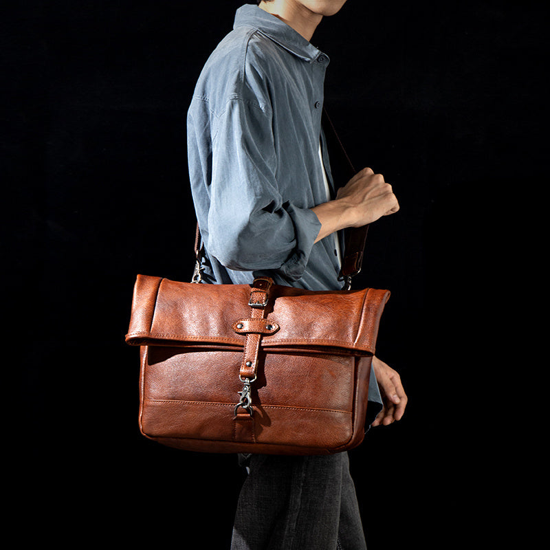 BESACE ÉPAULE CUIR POLI VINTAGE