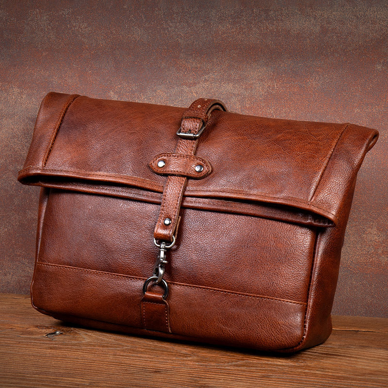 BESACE ÉPAULE CUIR POLI VINTAGE