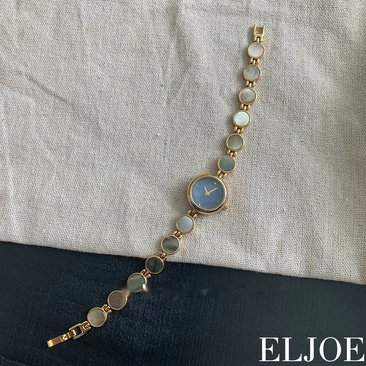 MONTRE FEMME ÉLÉGANTE QUATZ CADRAN ROND FRITILLAIRE - BRACELET DORÉ