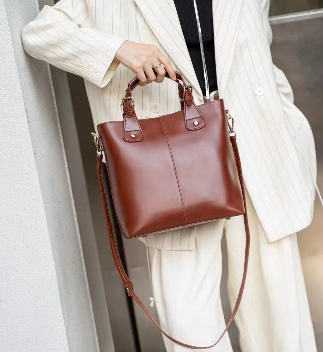 SAC ÉPAULIÈRE CUIR TANNÉ VÉGÉTAL