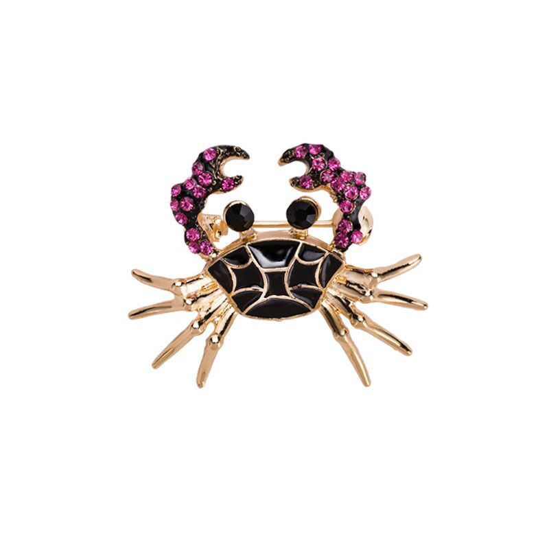 BROCHE PETIT CRABE ÉMAIL NOIR VIOLET MYSTIQUE