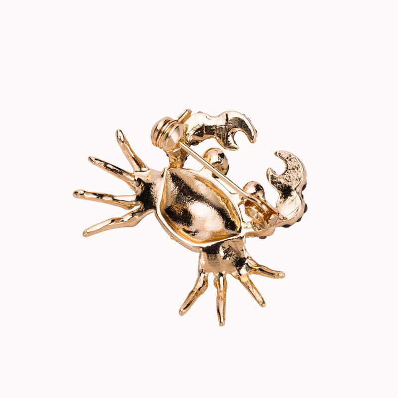 BROCHE PETIT CRABE ÉMAIL NOIR VIOLET MYSTIQUE