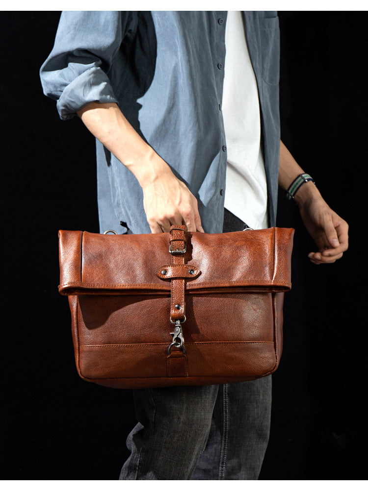 BESACE ÉPAULE CUIR POLI VINTAGE