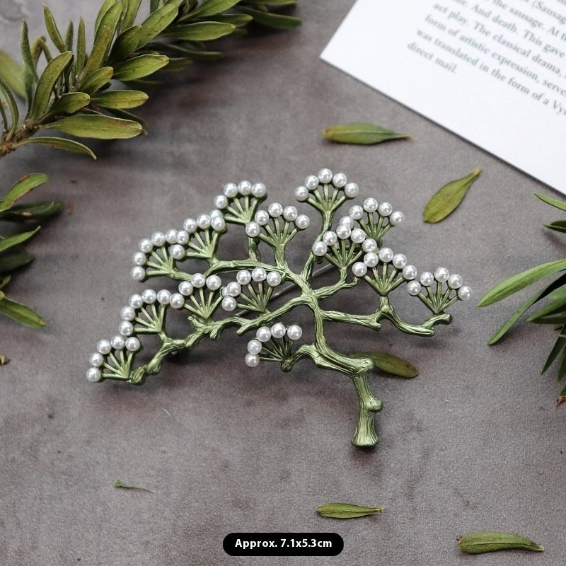 BROCHE ÉGLANTINE PERLE ÉLÉGANCE FLORALE RÉTRO