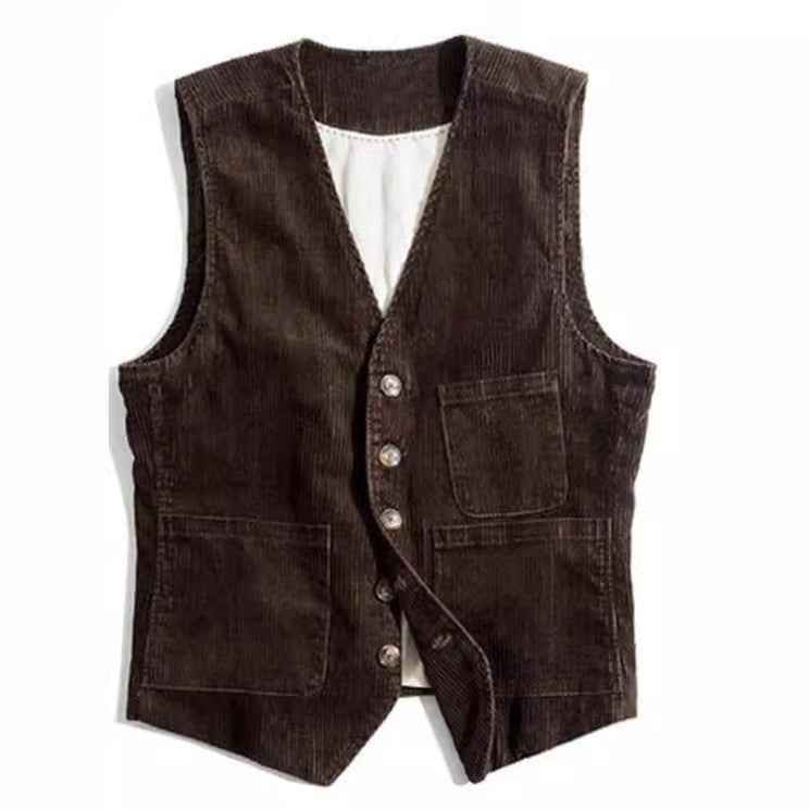 Cardigan Homme Velours Côtelé Rétro