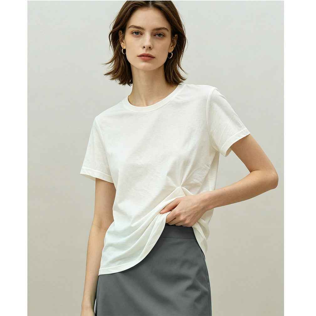 Short-sleeve Top For Women White And Sun-protective