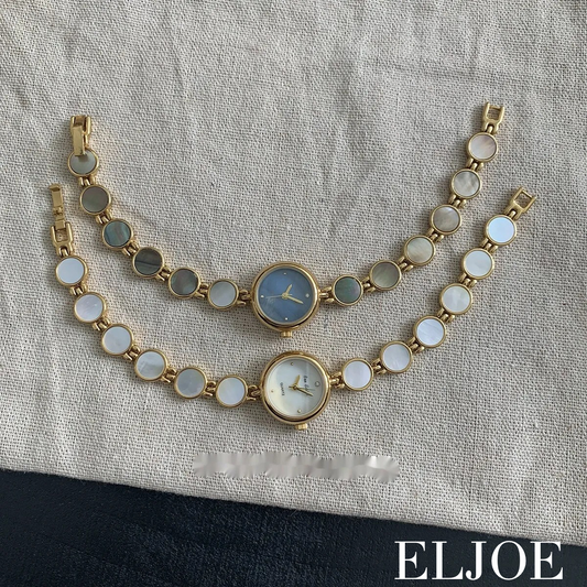 MONTRE FEMME ÉLÉGANTE QUATZ CADRAN ROND FRITILLAIRE - BRACELET DORÉ