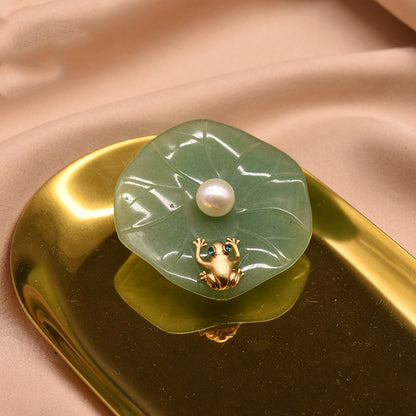 BROCHE PRÉCIEUSE PERLE VERTE