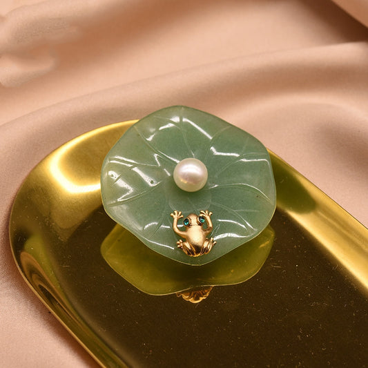 BROCHE PRÉCIEUSE PERLE VERTE