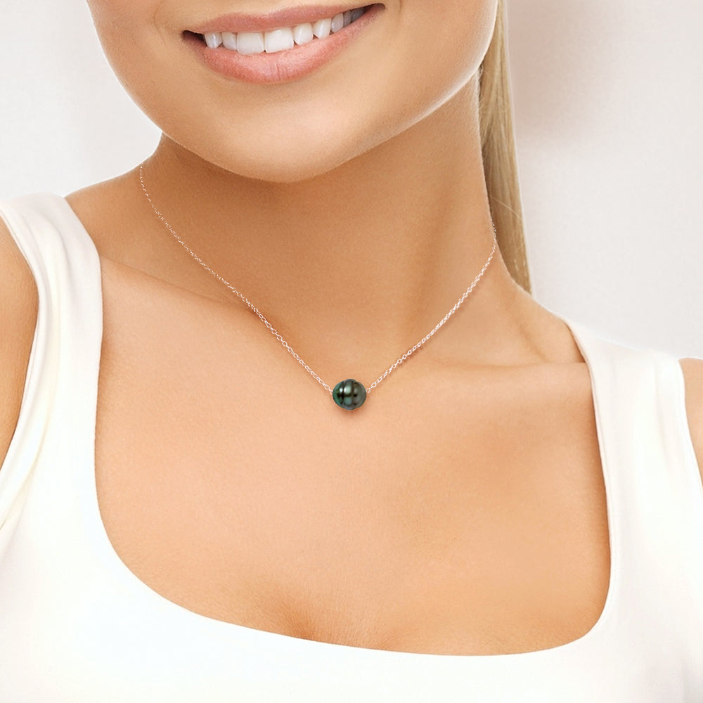PERLINEA- Collier Perles de Culture de Tahiti 10-11 mm- Bijou Femme