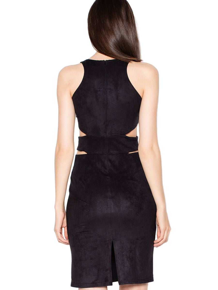 Robe de Soirée Venaton – Daim Luxe & Découpes Sculptantes à la Taille