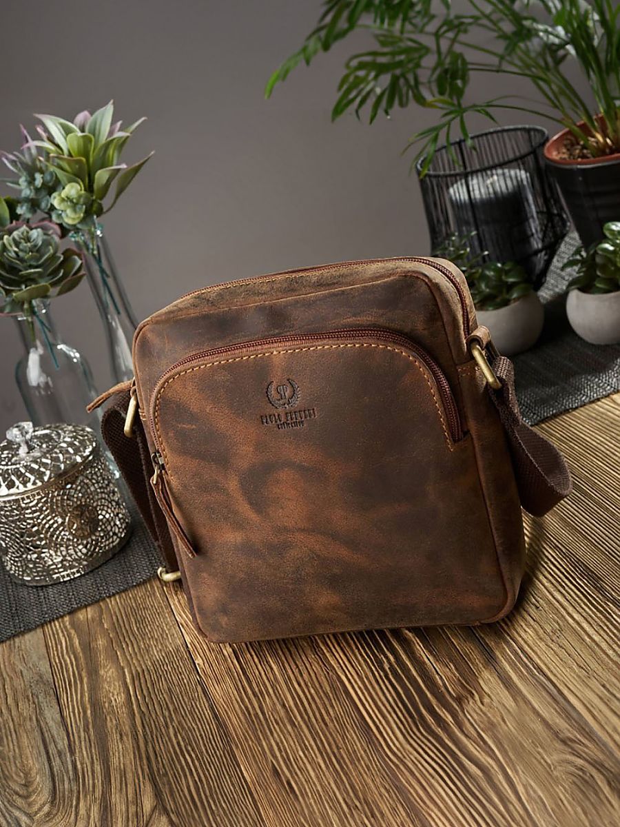 sac à bandoulière marron T-63-HBR