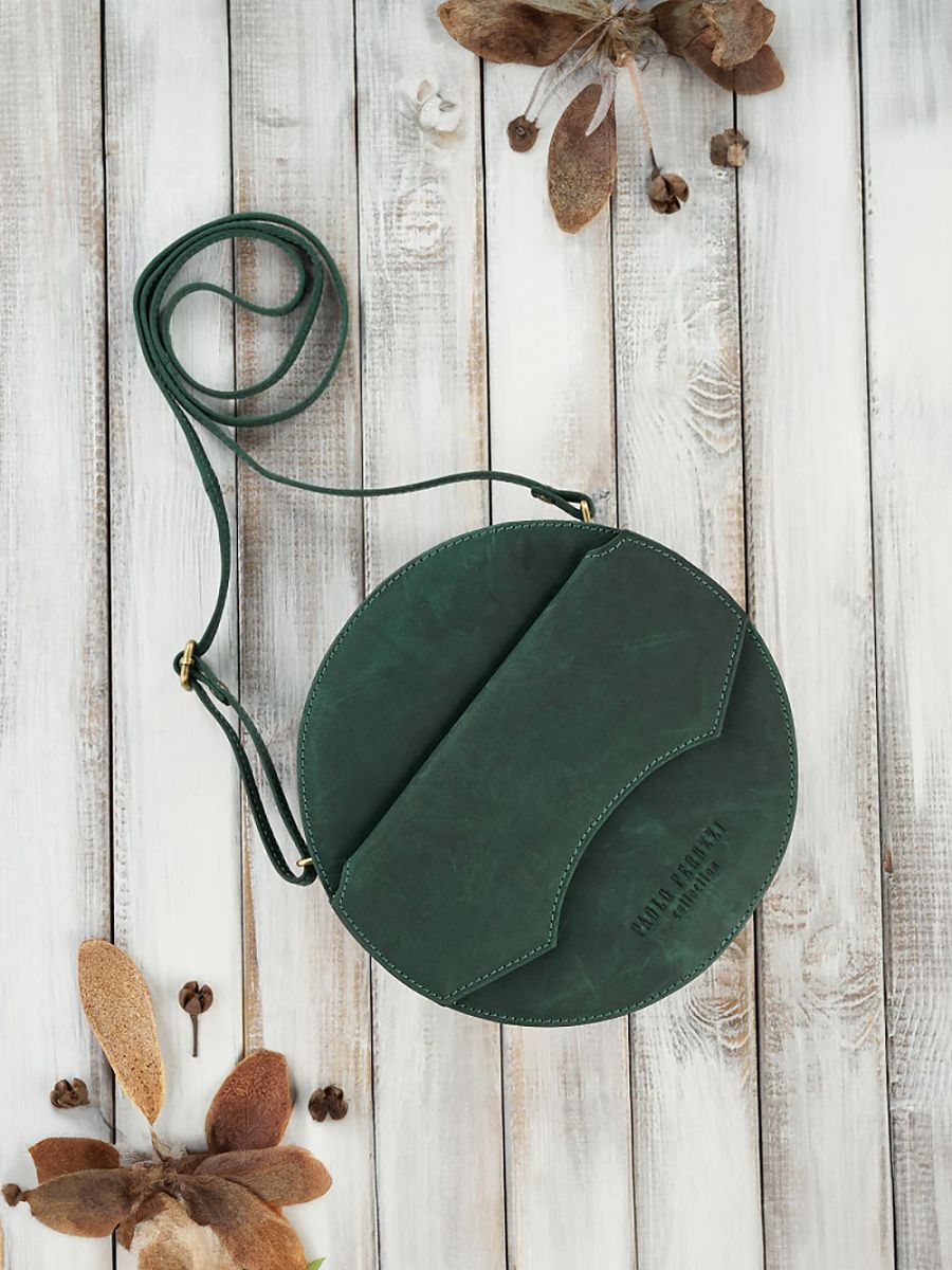 Sac à Bandoulière Pour Femme en Cuir de Paolo Peruzzi Vert