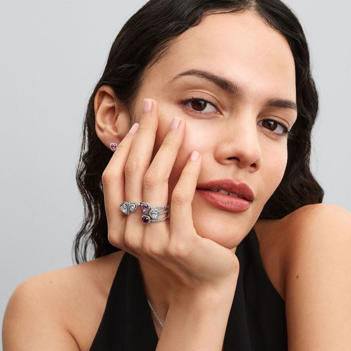 Boucles d’oreilles Femme Pandora 298427C02 – Rose & Argenté, Élégance Lumineuse