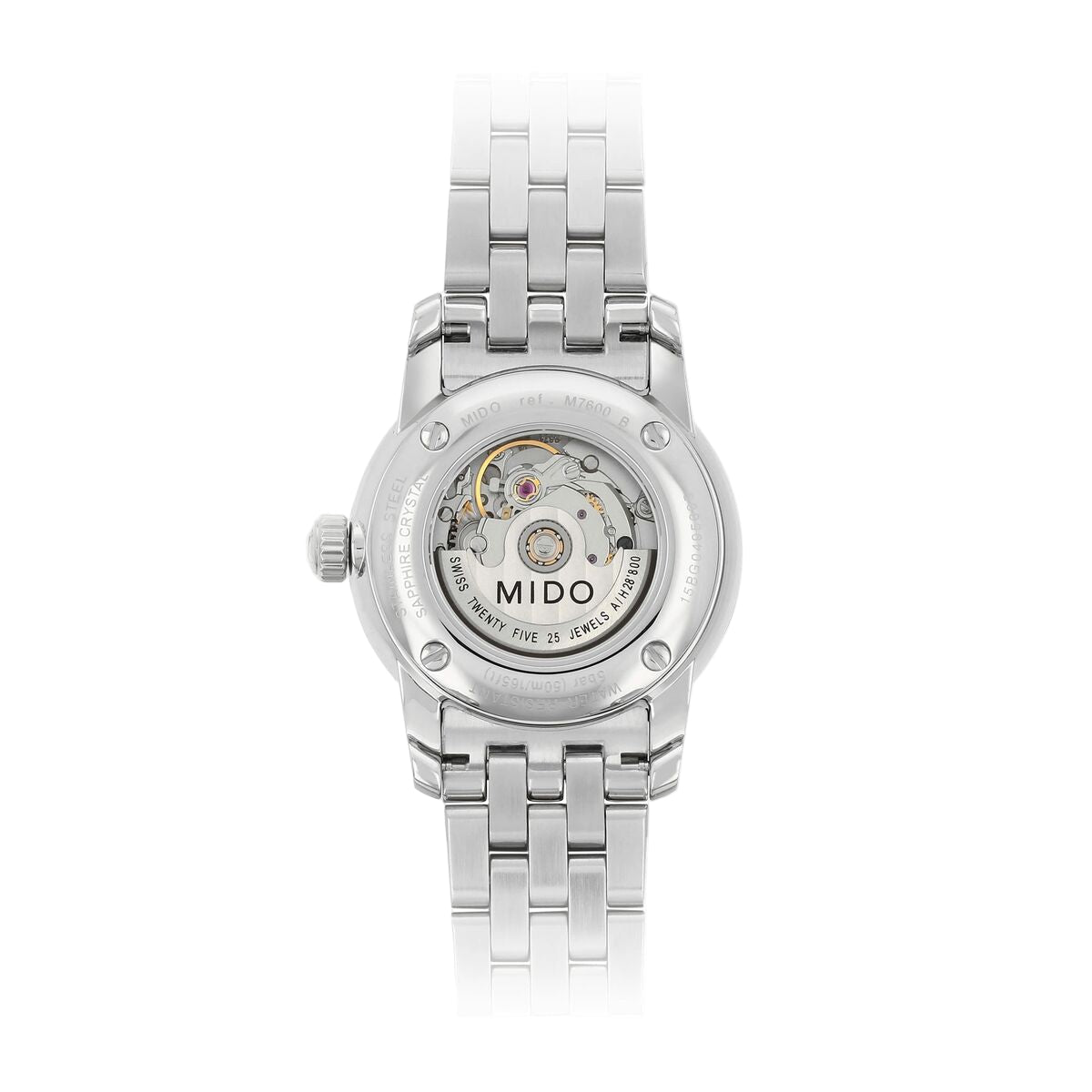 Montre Femme Mido – Automatique, Acier Inoxydable, Verre Saphir, Cadran Blanc