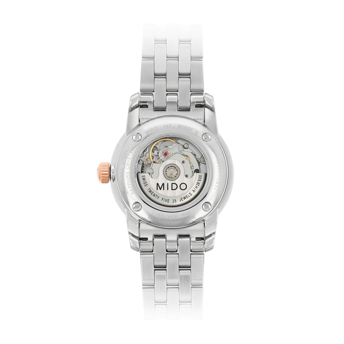 Montre Femme Mido – Automatique, Acier Inoxydable, Cadran Blanc, Verre Saphir
