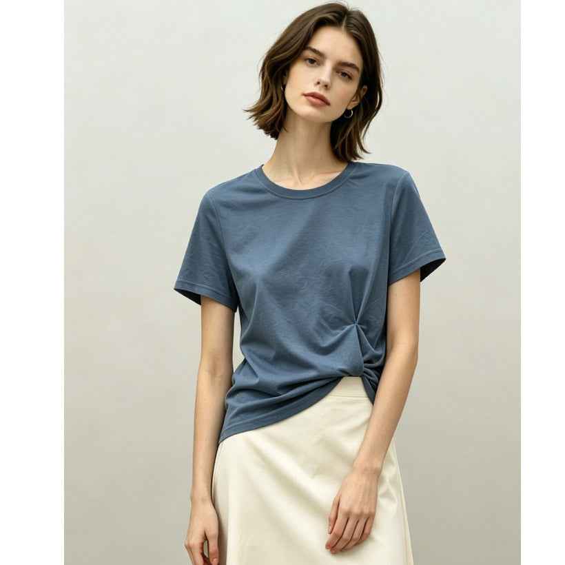 Short-sleeve Top For Women White And Sun-protective