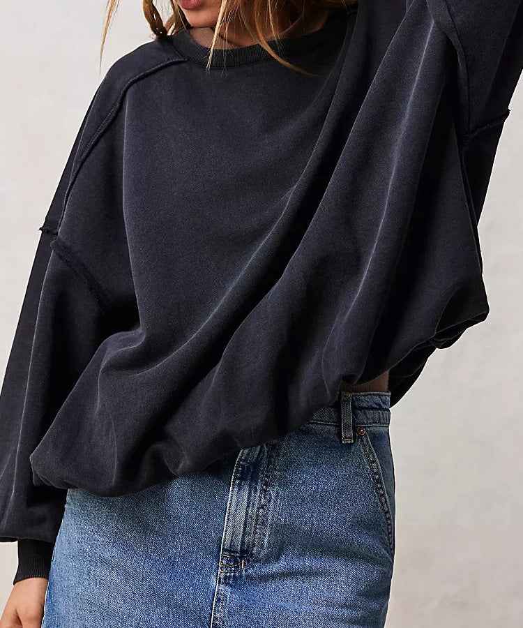 Sweat Oversize Loose Fit - Bleu/Noir et Rouge