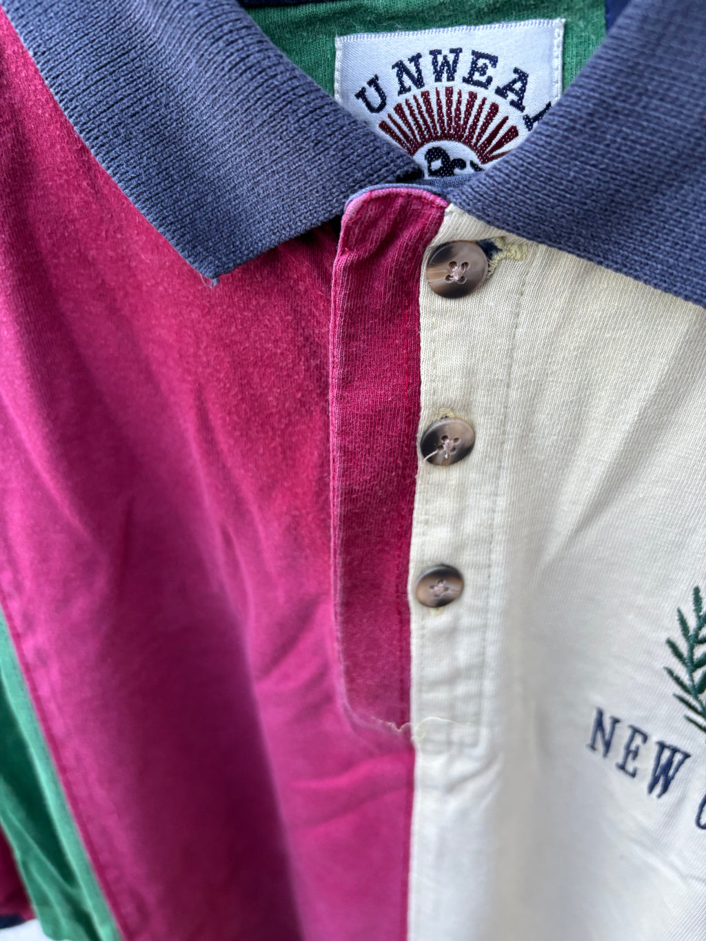 Polo Vintage New Orleans Color Block XL – 100% Coton Style Rétro Américain