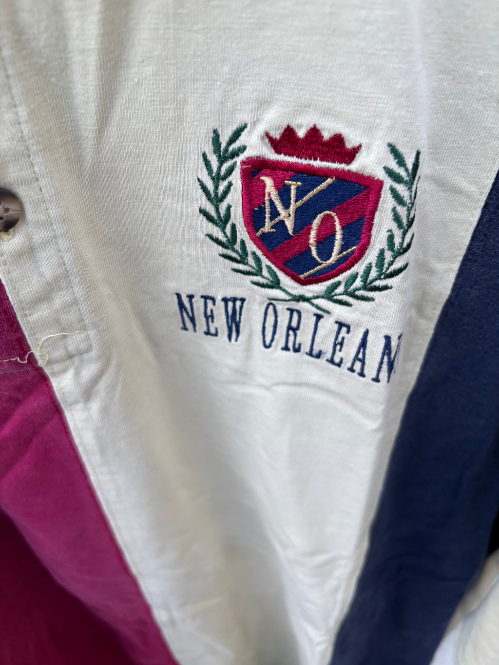 Polo Vintage New Orleans Color Block XL – 100% Coton Style Rétro Américain