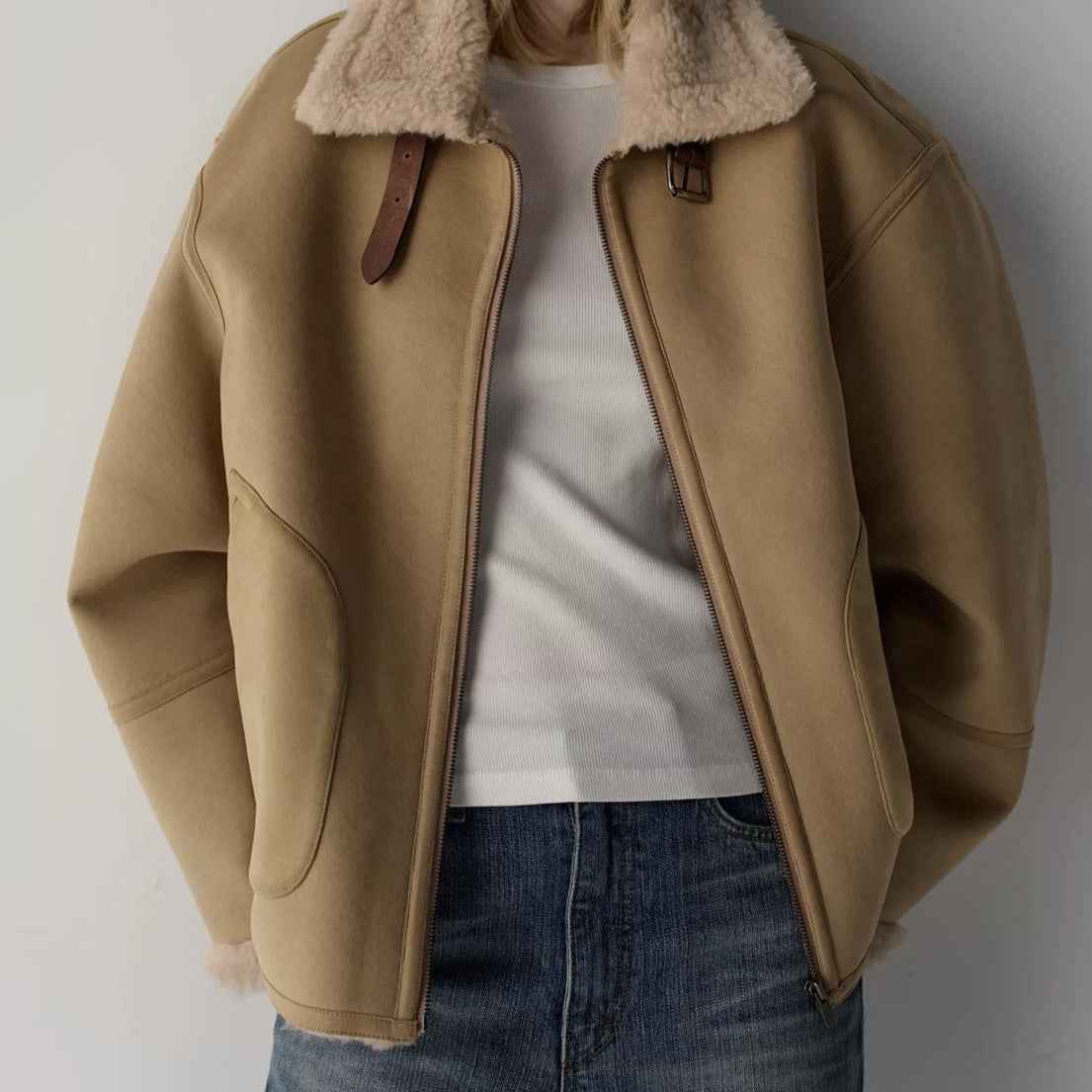 Manteau Épais à Col Modulable