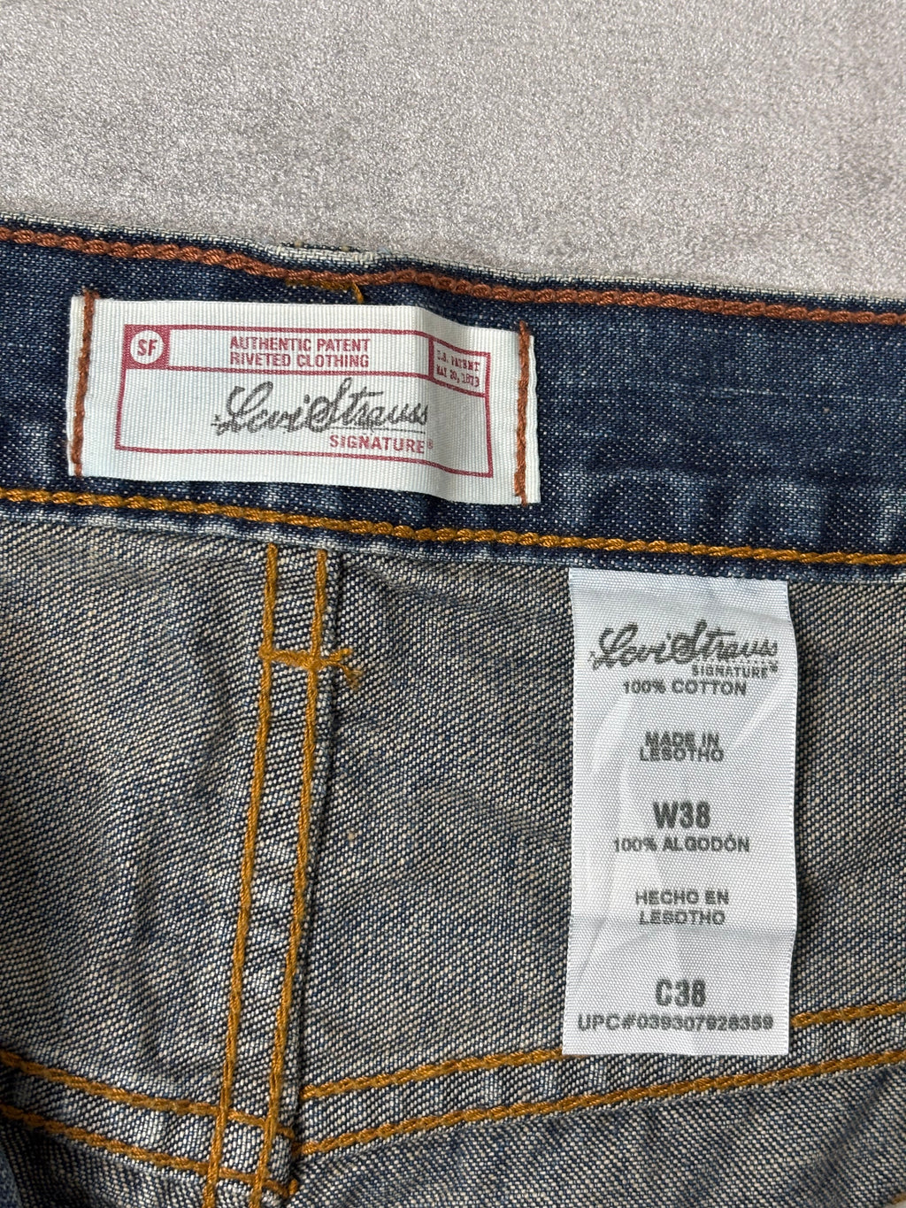 Levi Strauss Signature Short Jean Homme W38 FR48 Bleu Vintage 100% Coton Denim