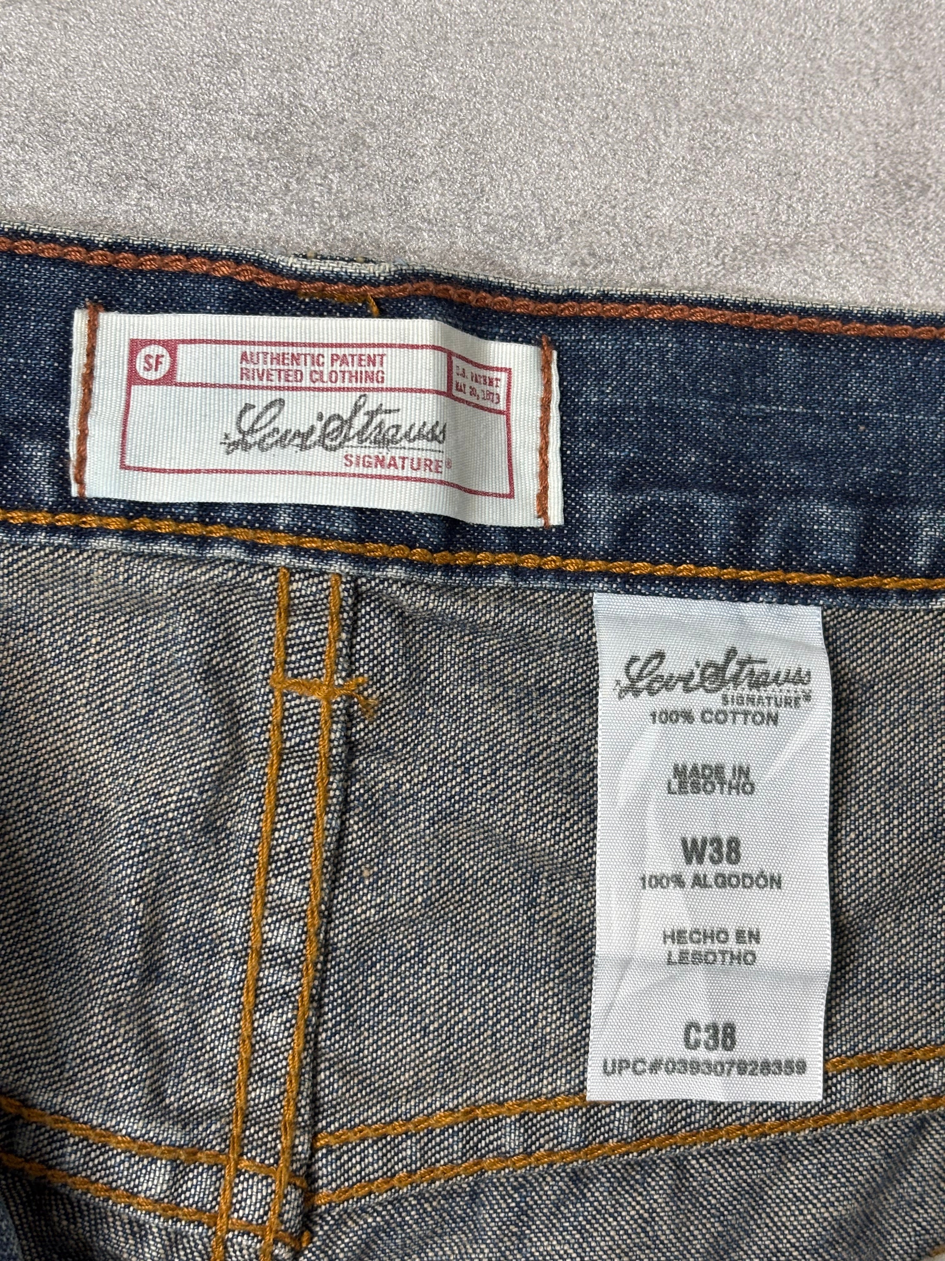 Levi Strauss Signature Short Jean Homme W38 FR48 Bleu Vintage 100% Coton Denim