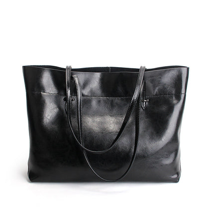 SAC DE SHOPPING ÉPAULE CUIR CIRÉ