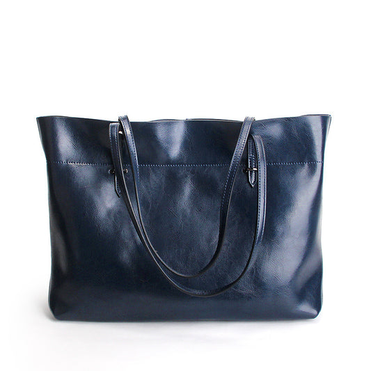 SAC DE SHOPPING ÉPAULE CUIR CIRÉ