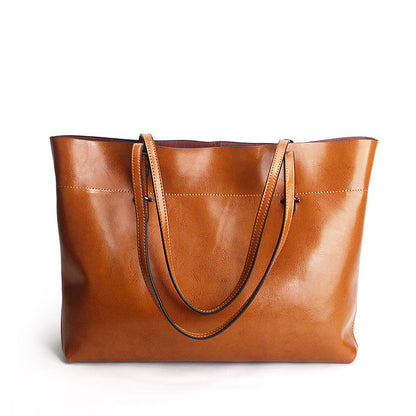 SAC DE SHOPPING ÉPAULE CUIR CIRÉ