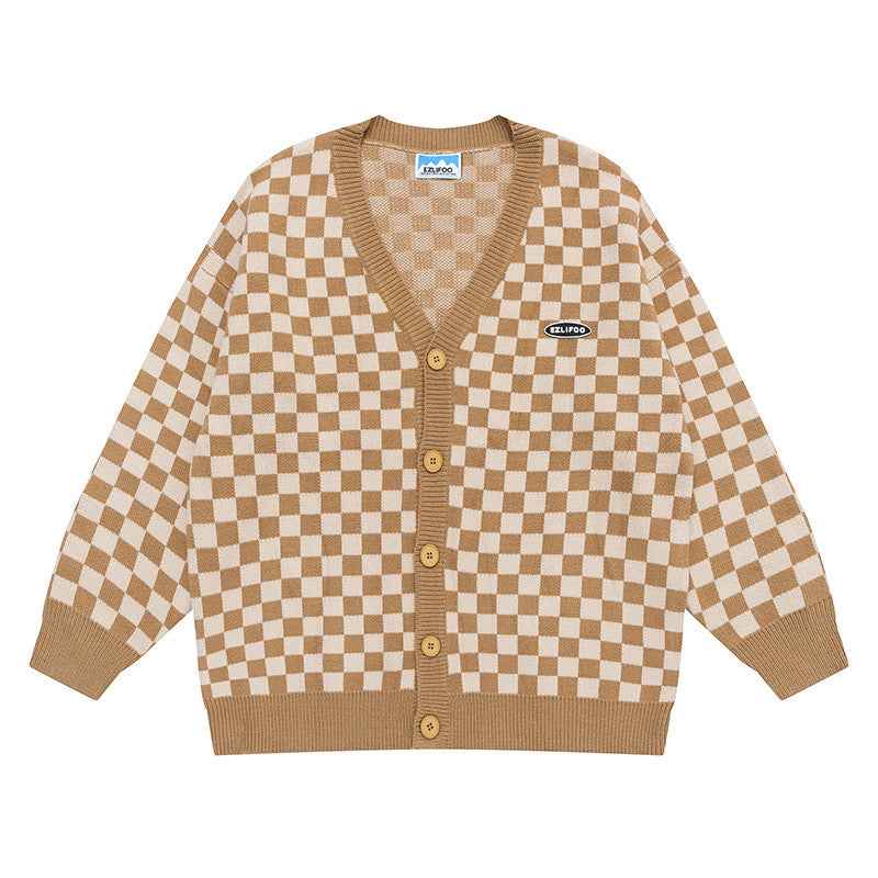 Gilet Damier Oversize Femme - Collection Vintage