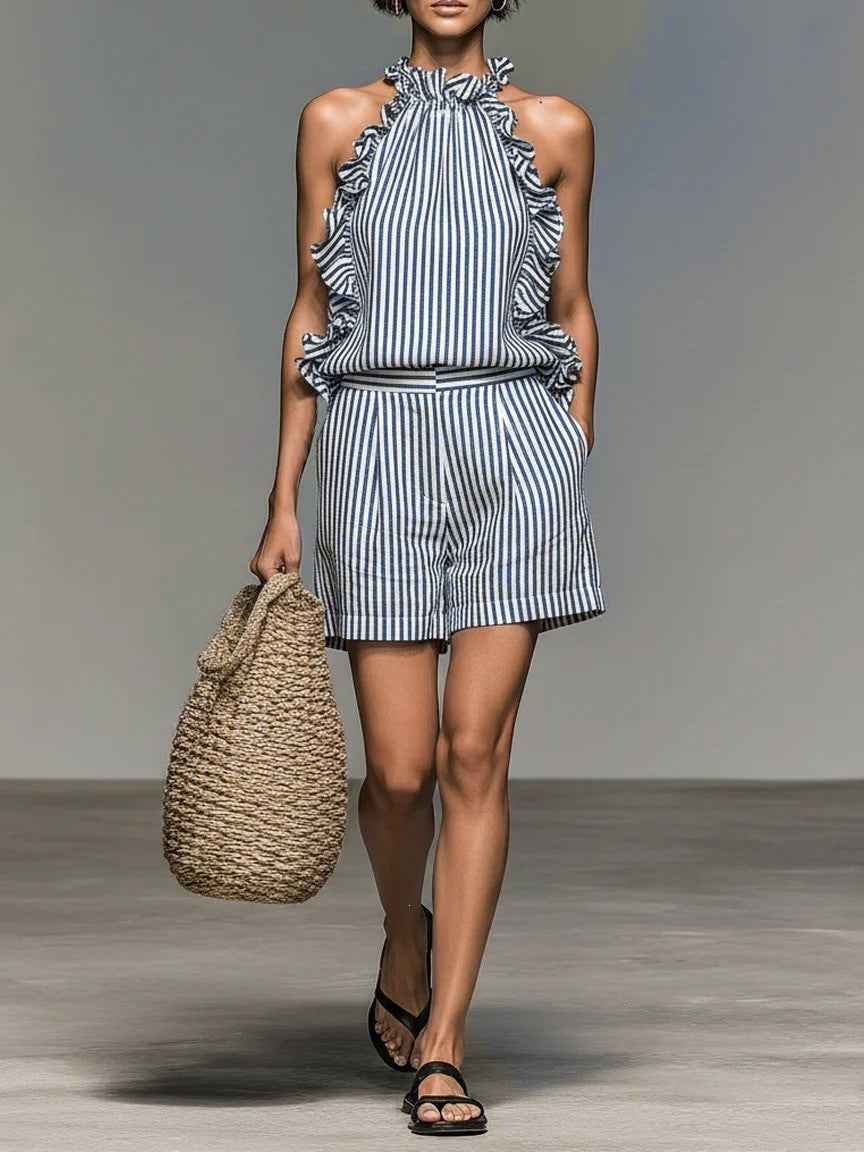 Ensemble Rayé Élégance d’Été “Santorini”