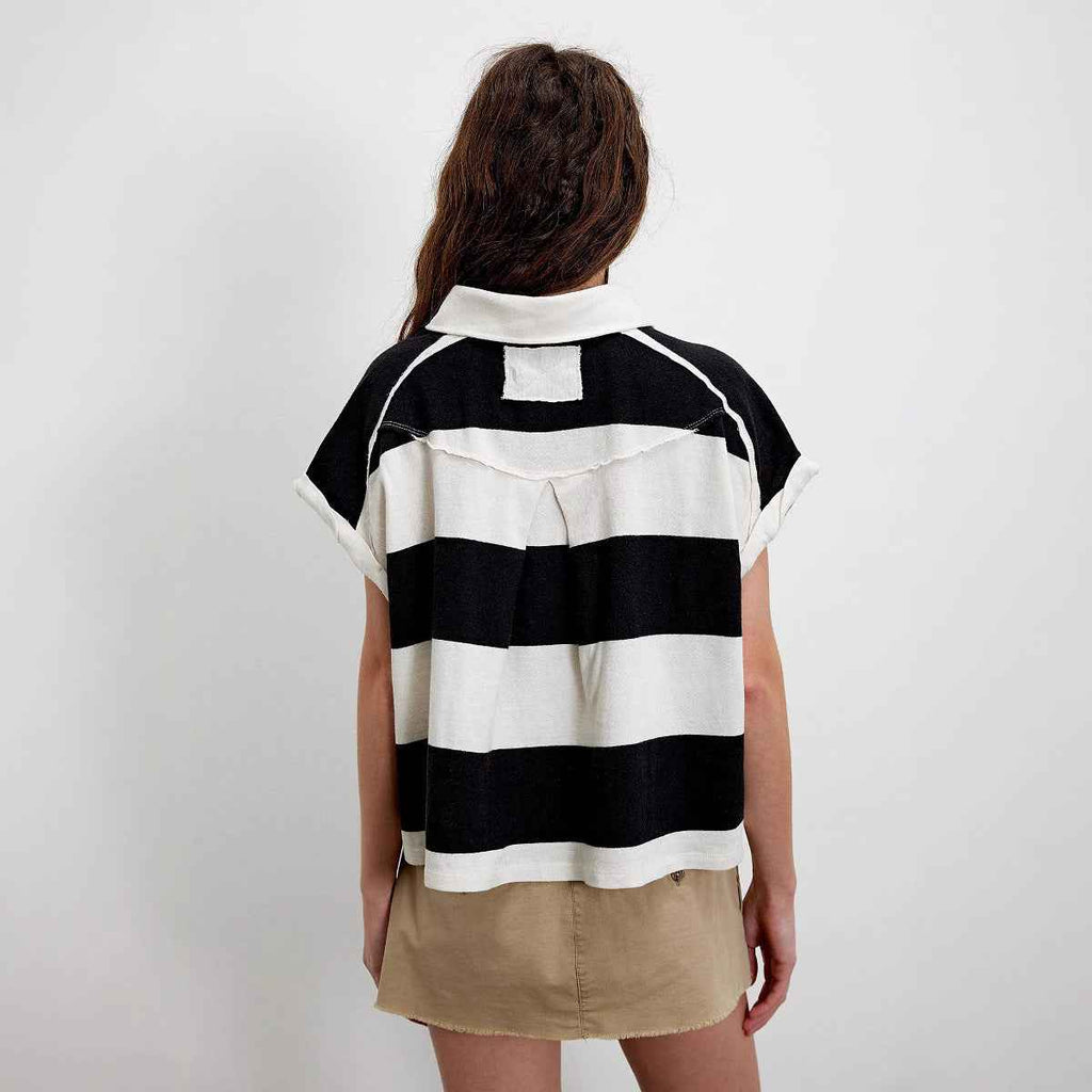 Polo Oversize Rayé Style Vintage - Y2K Crop Top