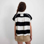 Polo Oversize Rayé Style Vintage - Y2K Crop Top