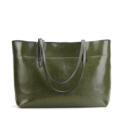 SAC DE SHOPPING ÉPAULE CUIR CIRÉ