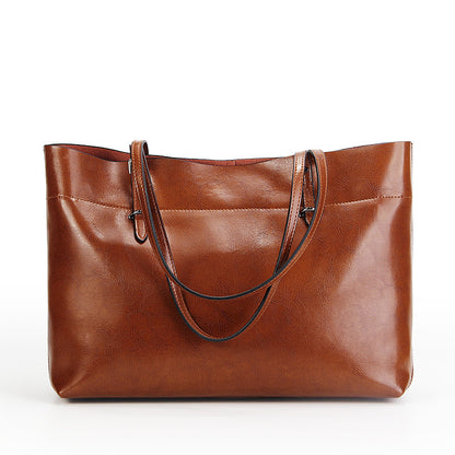 SAC DE SHOPPING ÉPAULE CUIR CIRÉ