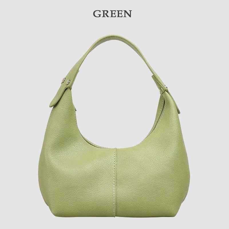 sac à épaule noir au design minimaliste en forme de croissant de lune
