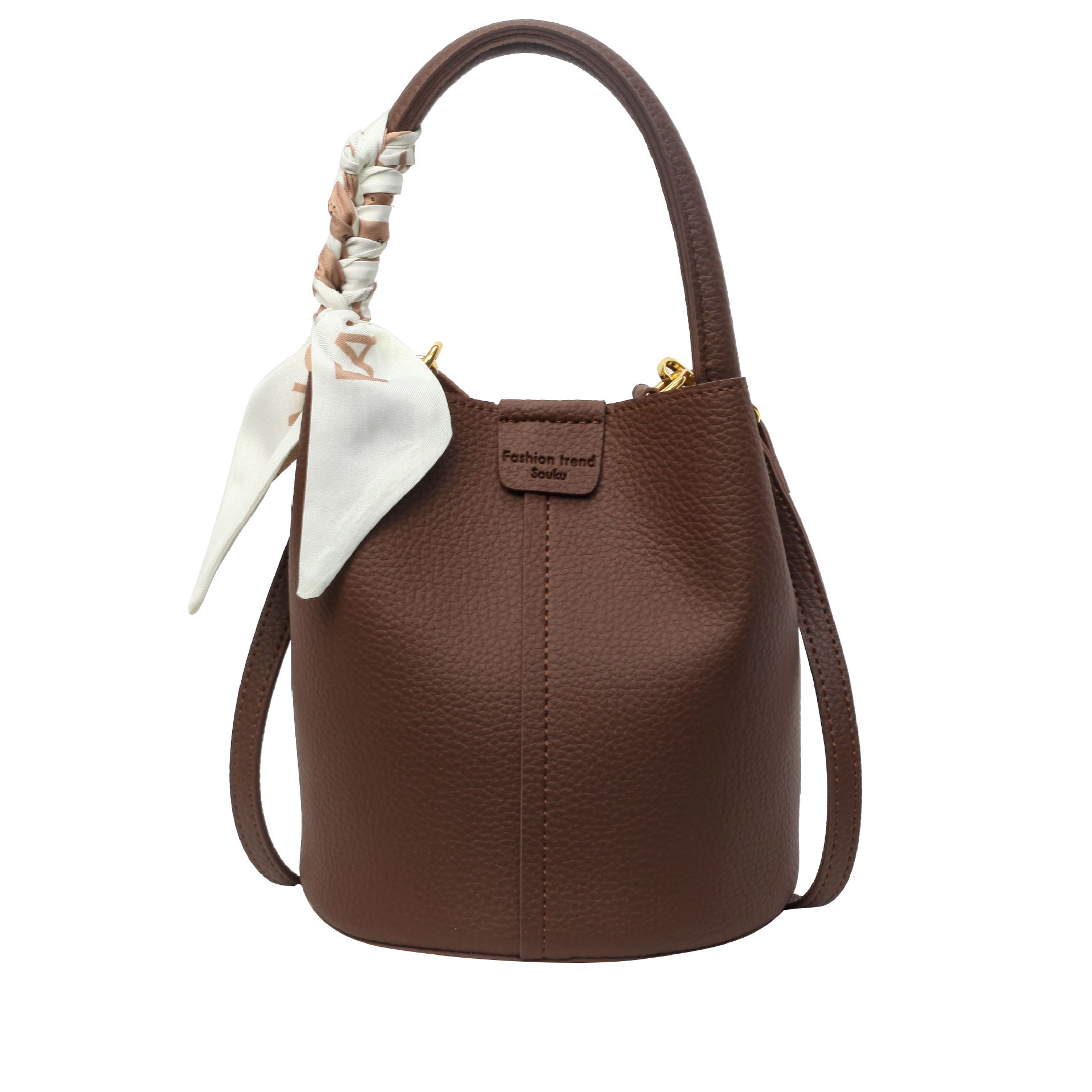 Fashionable Versatile Silk Scarf Tote Bucket Bag