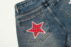 Short en Jean Patchwork Vintage Femme – Coupe Ample Streetwear