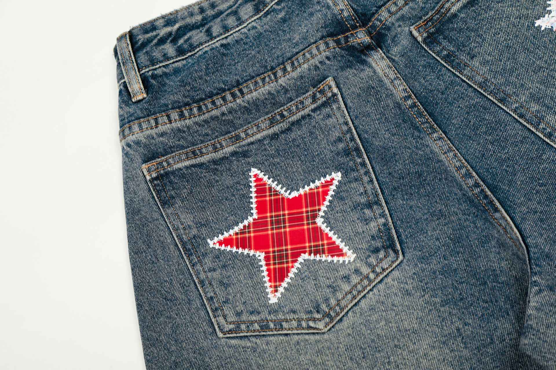 Short en Jean Patchwork Vintage Femme – Coupe Ample Streetwear