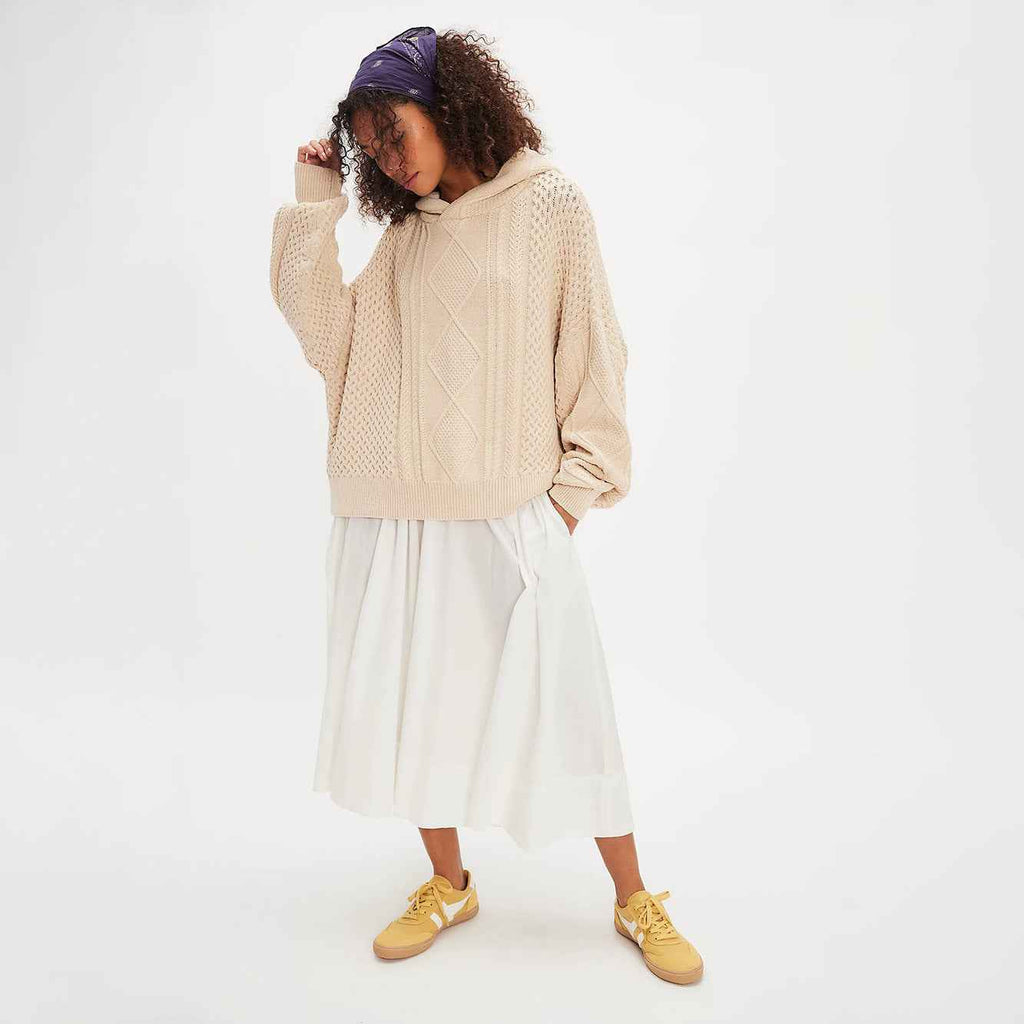 Solid-color Hooded Sweatshirt High-street Style Unisex Knitwear