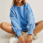 Sweat Oversize Loose Fit - Bleu/Noir et Rouge