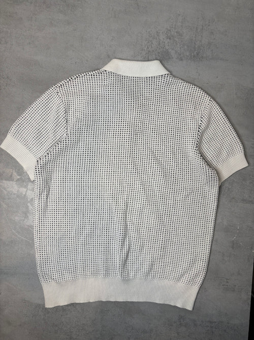 Polo en Maille Zara Homme – Blanc Cassé Texturé