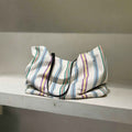 Sac en toile de coton et lin à rayures colorées