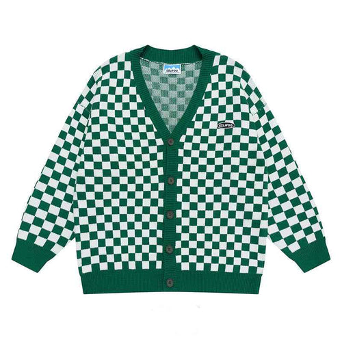 Gilet Damier Oversize Femme - Collection Vintage
